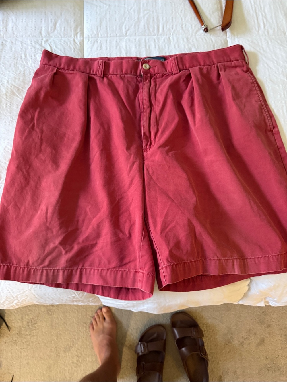 Polo by Ralph Lauren Brick Red Flat-Front Cotton Shorts